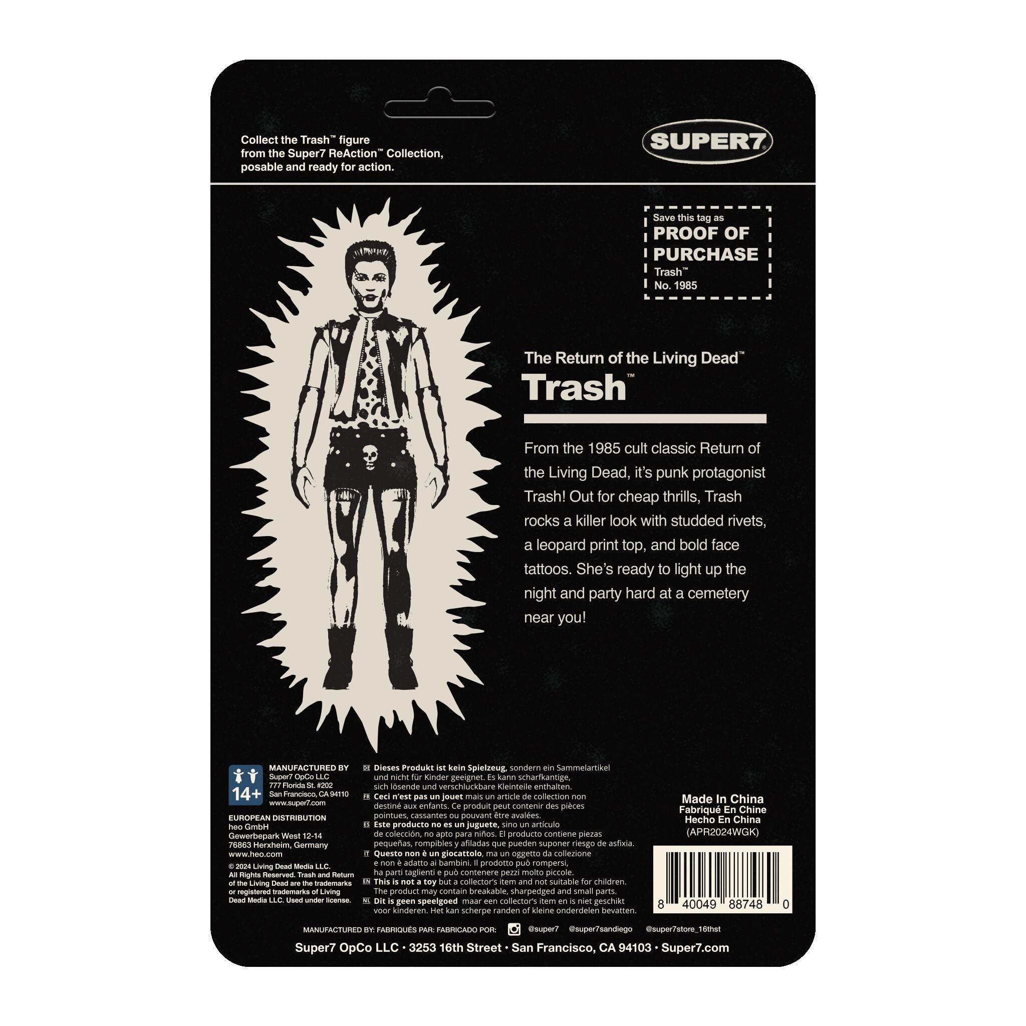 Return of the Living Dead ReAction Figures Wave 04 - Trash (Monster Glow)