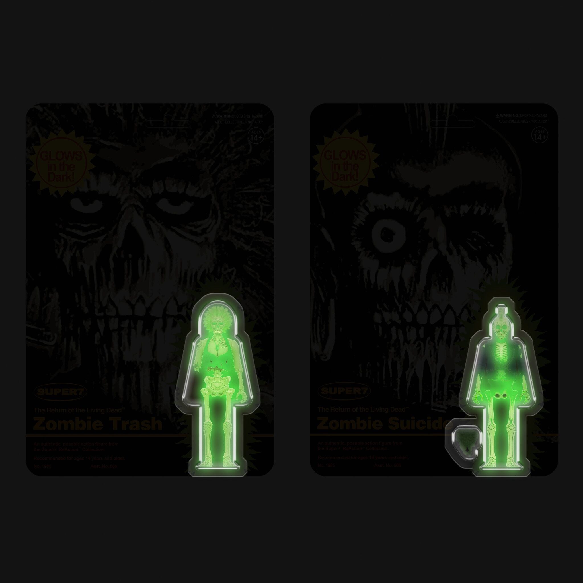 Return of the Living Dead ReAction Figures Wave 5 - Zombie Suicide & Zombie Trash (Monster Glow)