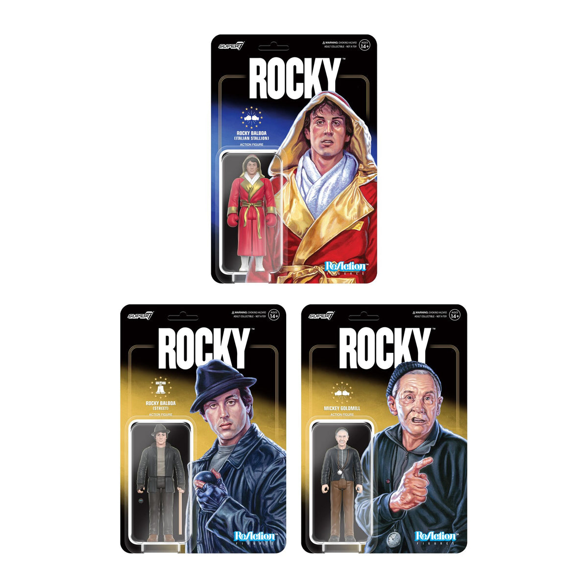 Rocky IV - Set de 5 action figures ReAction : Rocky, Drago, Apollo