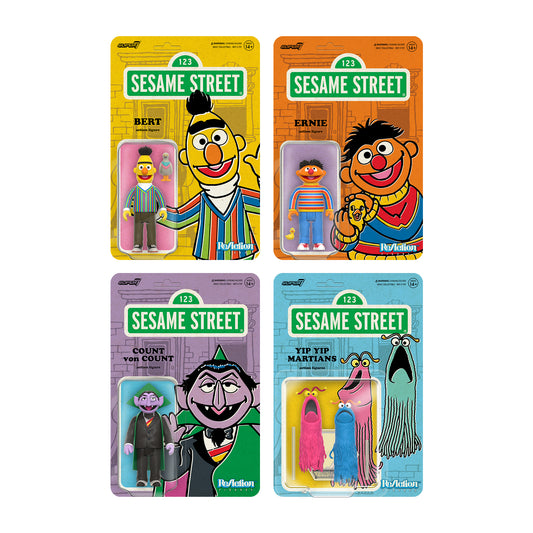 Sesame Street ReAction Figures Wave 1 - Bert, Ernie, Count von Count & Yip Yip Martians