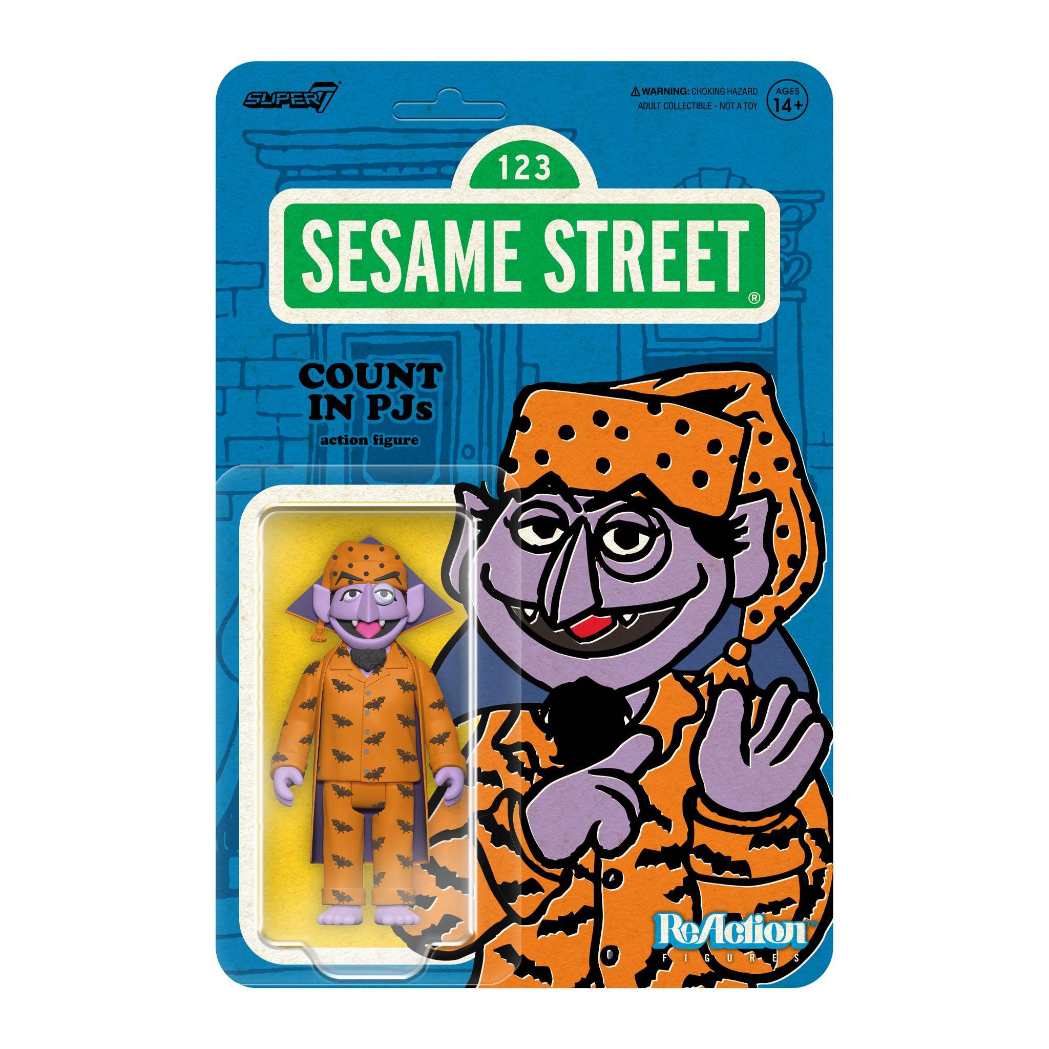 Sesame Street ReAction Figures Wave 06 - Count Von Count (PJs)