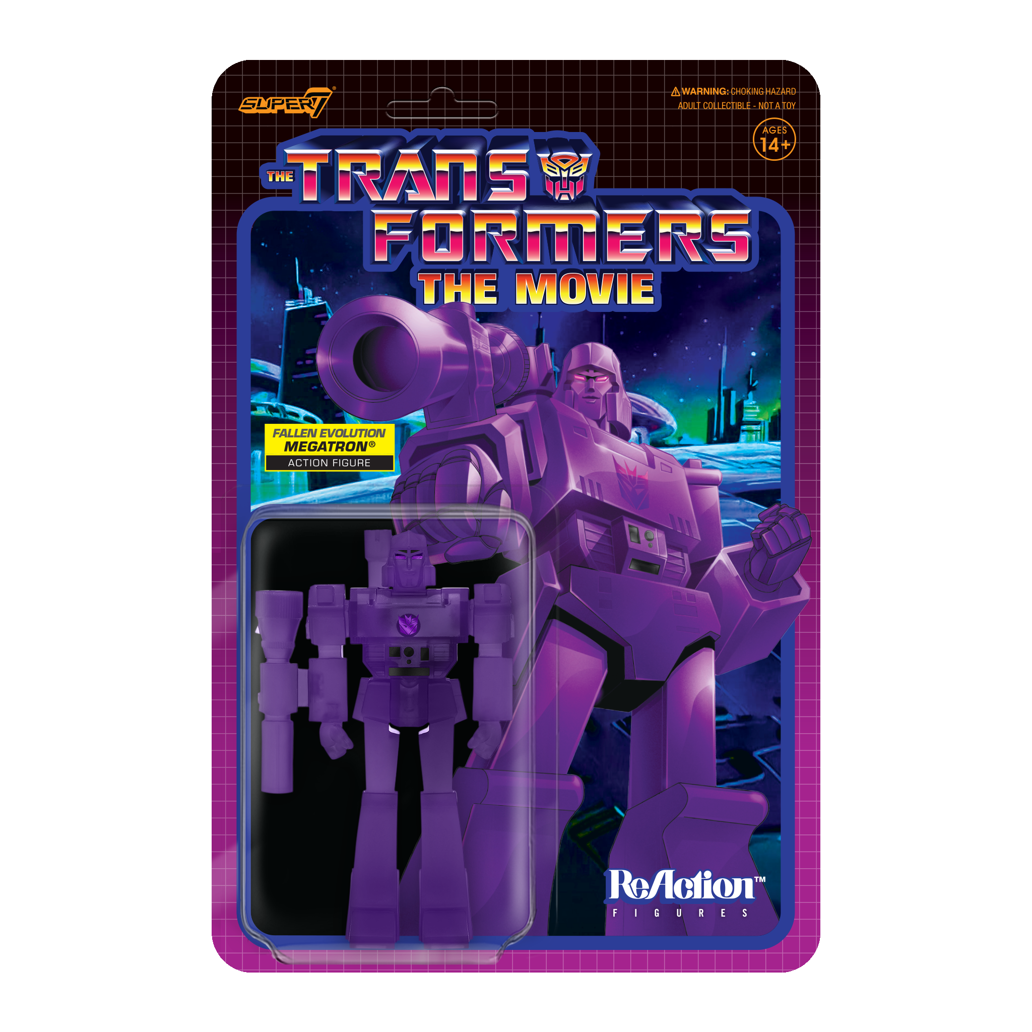 Transformers ReAction Figure Wave 1 - Megatron Transformation (Purple Grid)