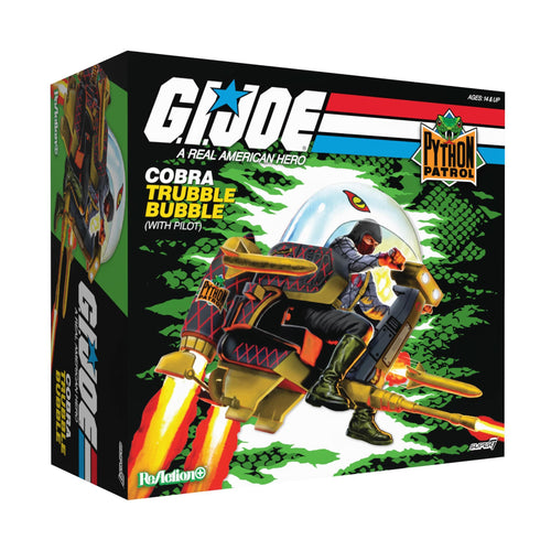 G.I. Joe ReAction + Vehicle -Trubble Bubbles - Cobra Trooper & Trubble Bubble (Super7, Python Patrol)