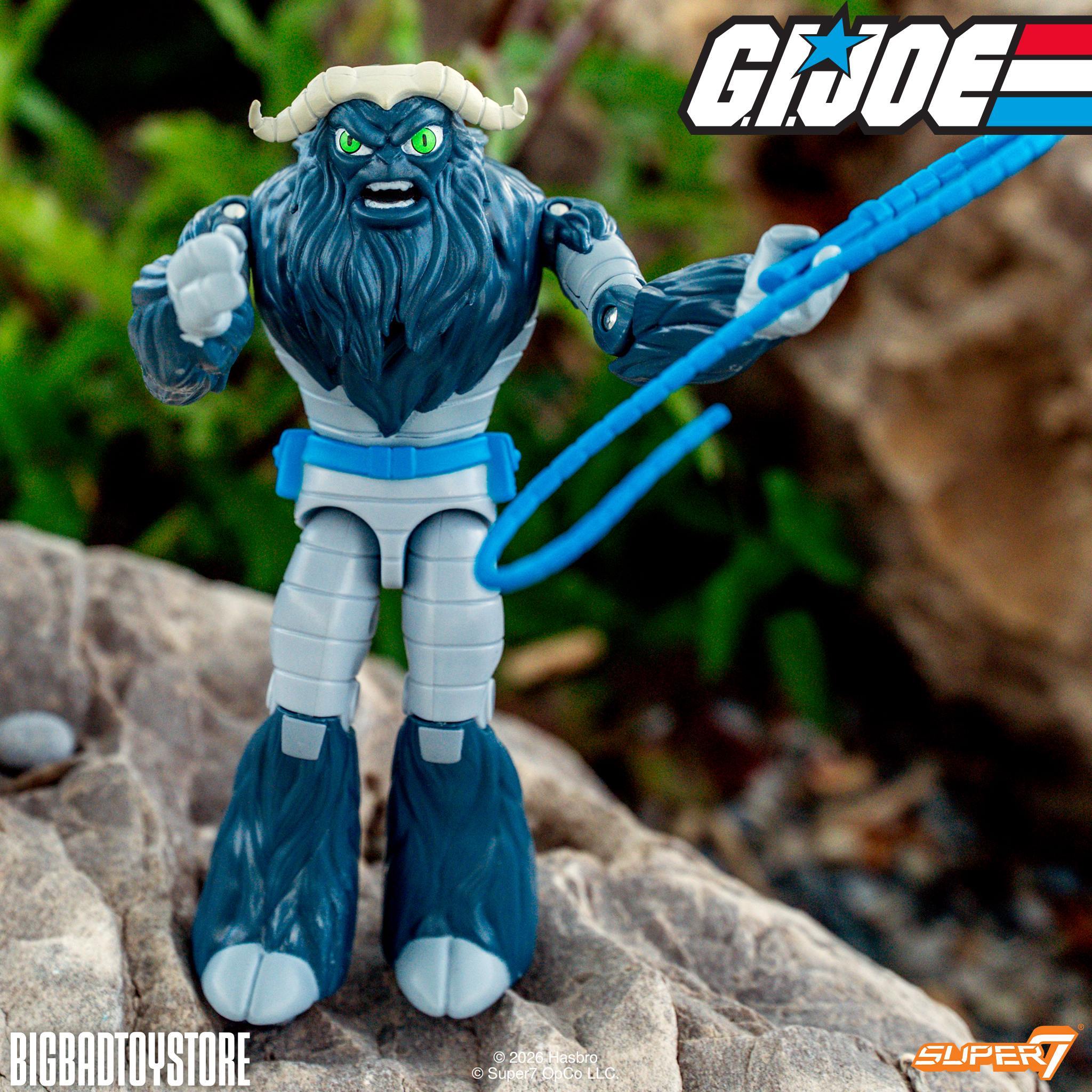 Fatal Fluffy Force Pack GI Joe ReAction figure with blue fur and horns holding a blue whip