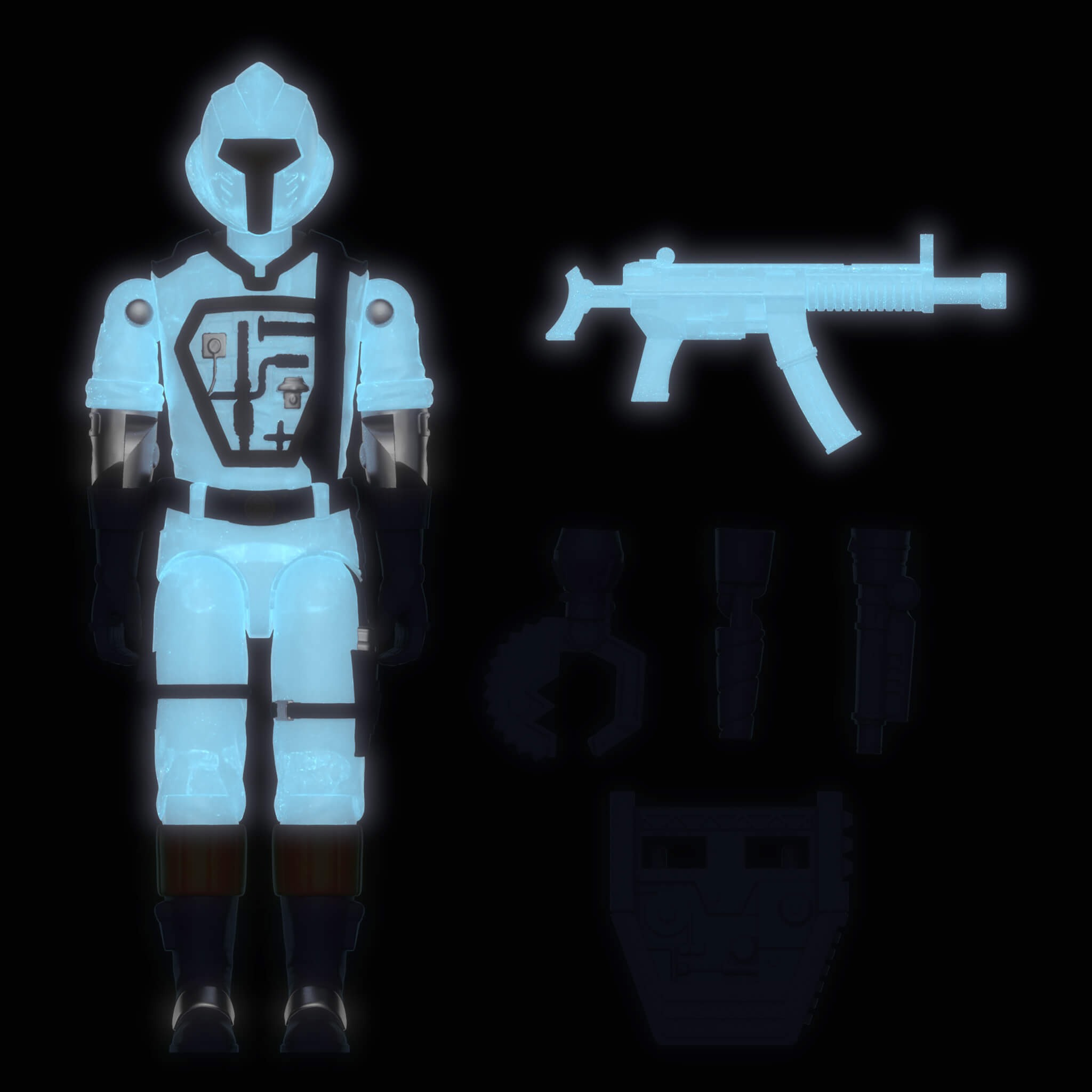 G.I. Joe ReAction+ Figures - 3 PK - Cobra (Glow Patrol - Blue)