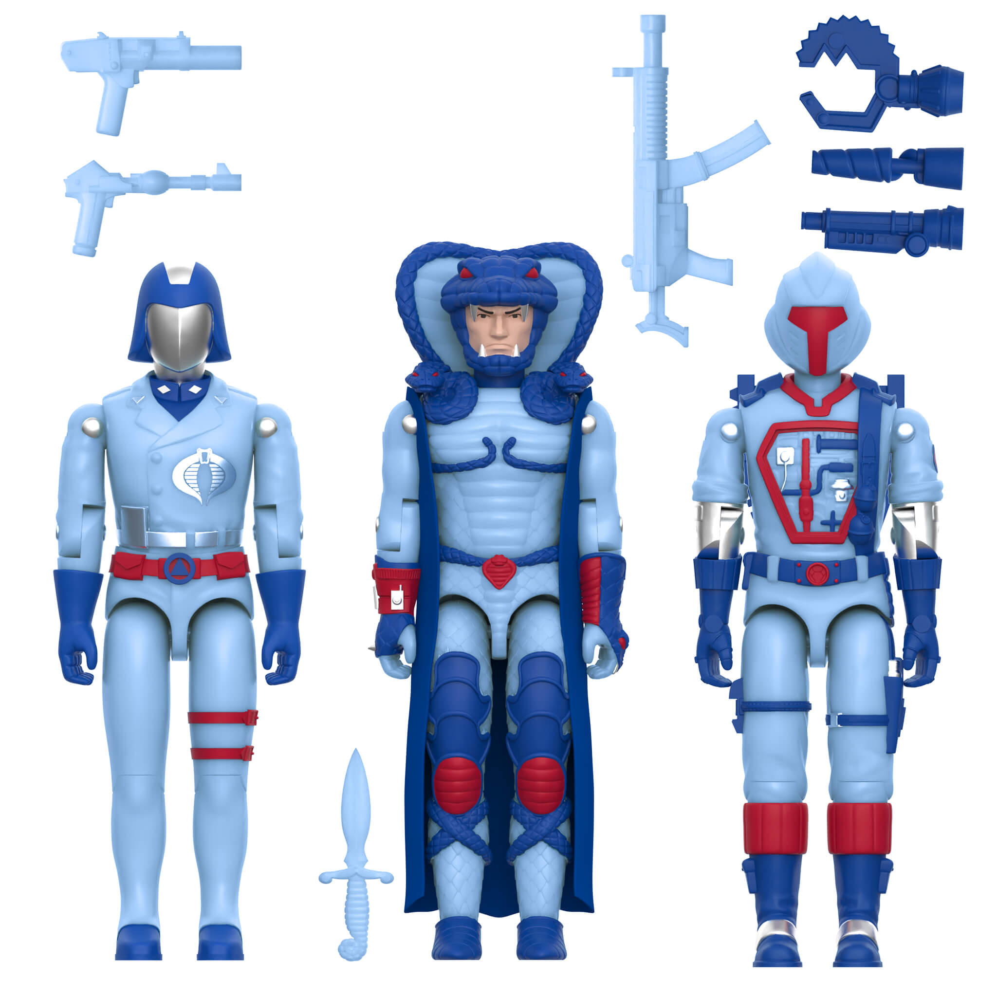 G.I. Joe ReAction+ Figures - 3 PK - Cobra (Glow Patrol - Blue)