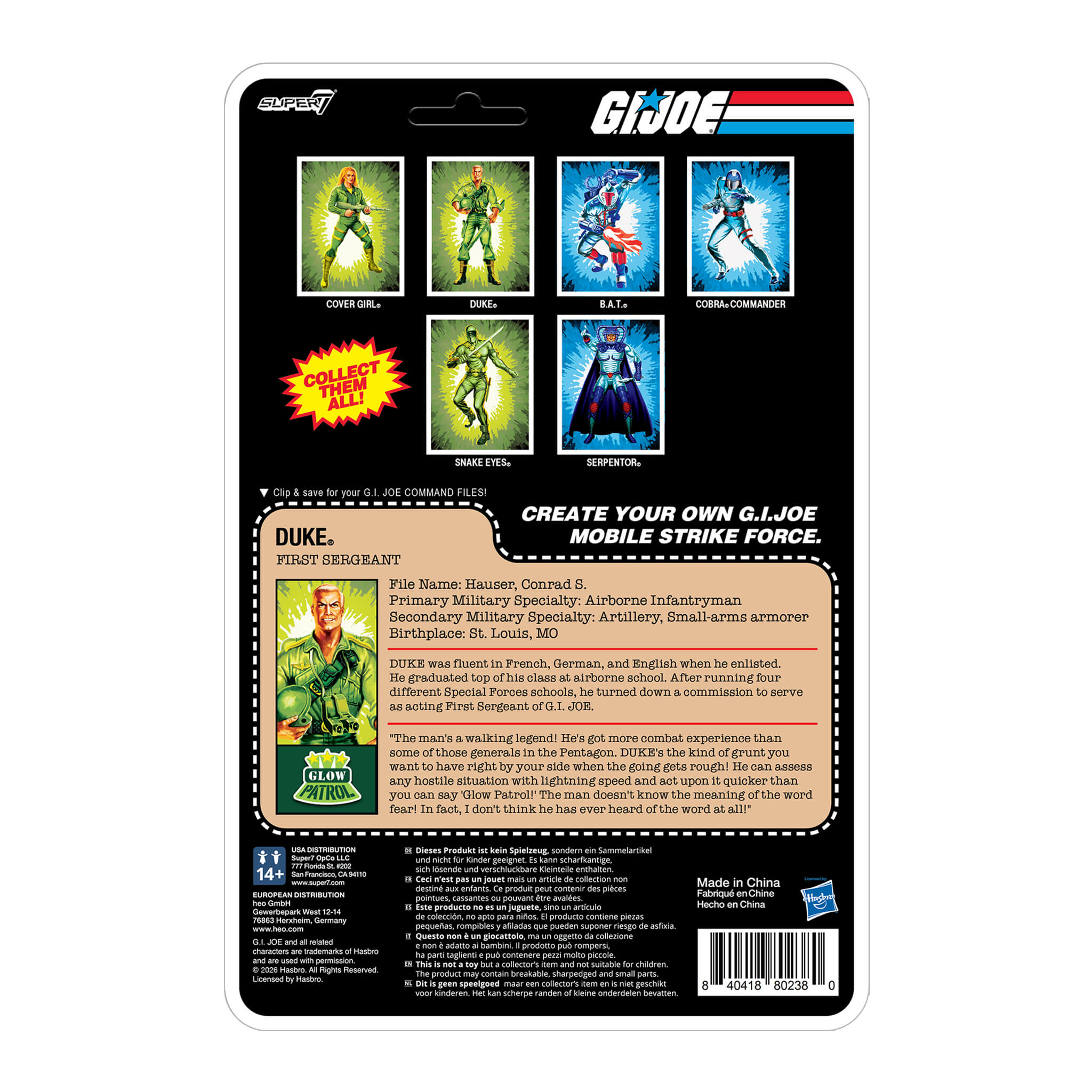 G.I. Joe ReAction+ Figures - 3 PK - Joe (Glow Patrol - Green)