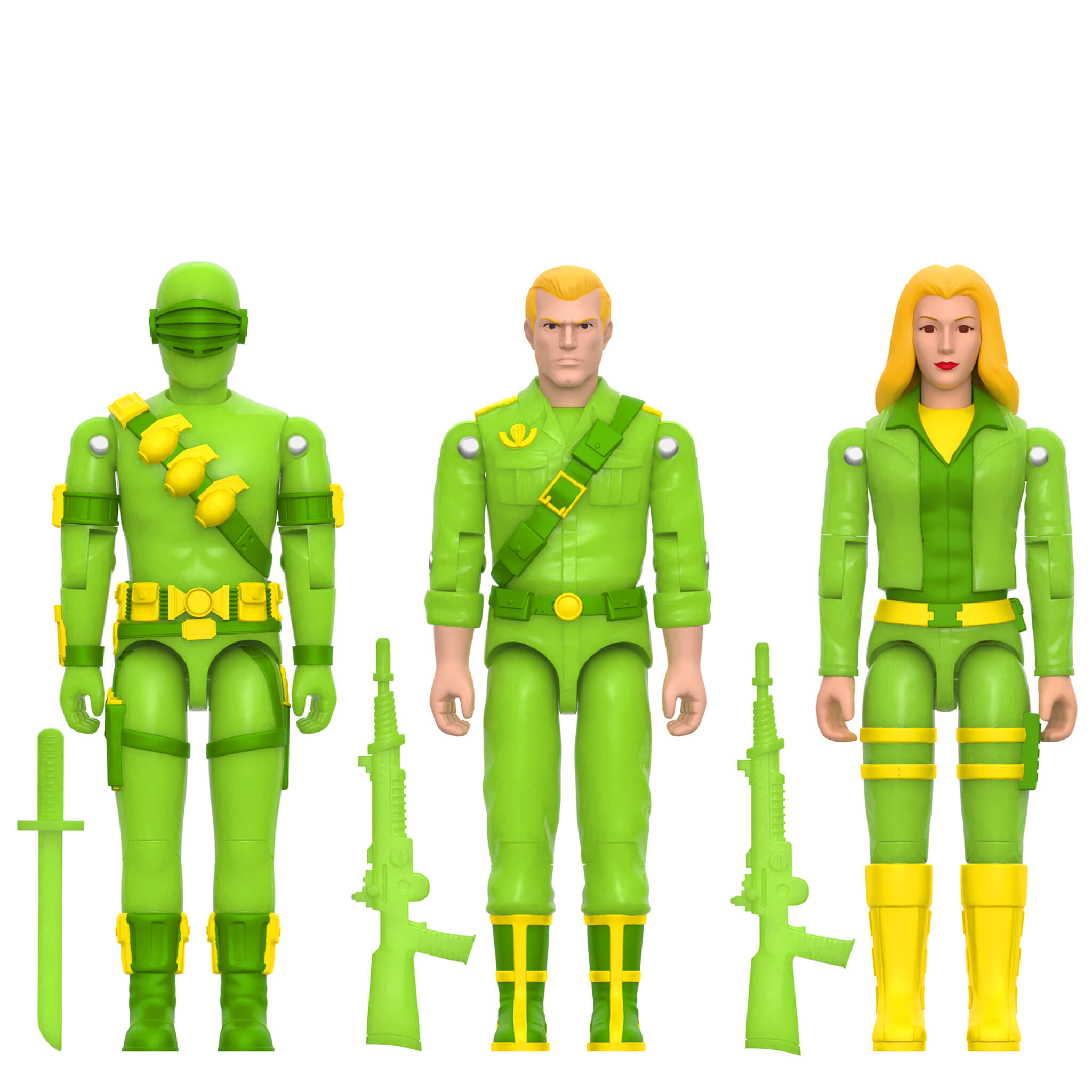 G.I. Joe ReAction+ Figures - 3 PK - Joe (Glow Patrol - Green)