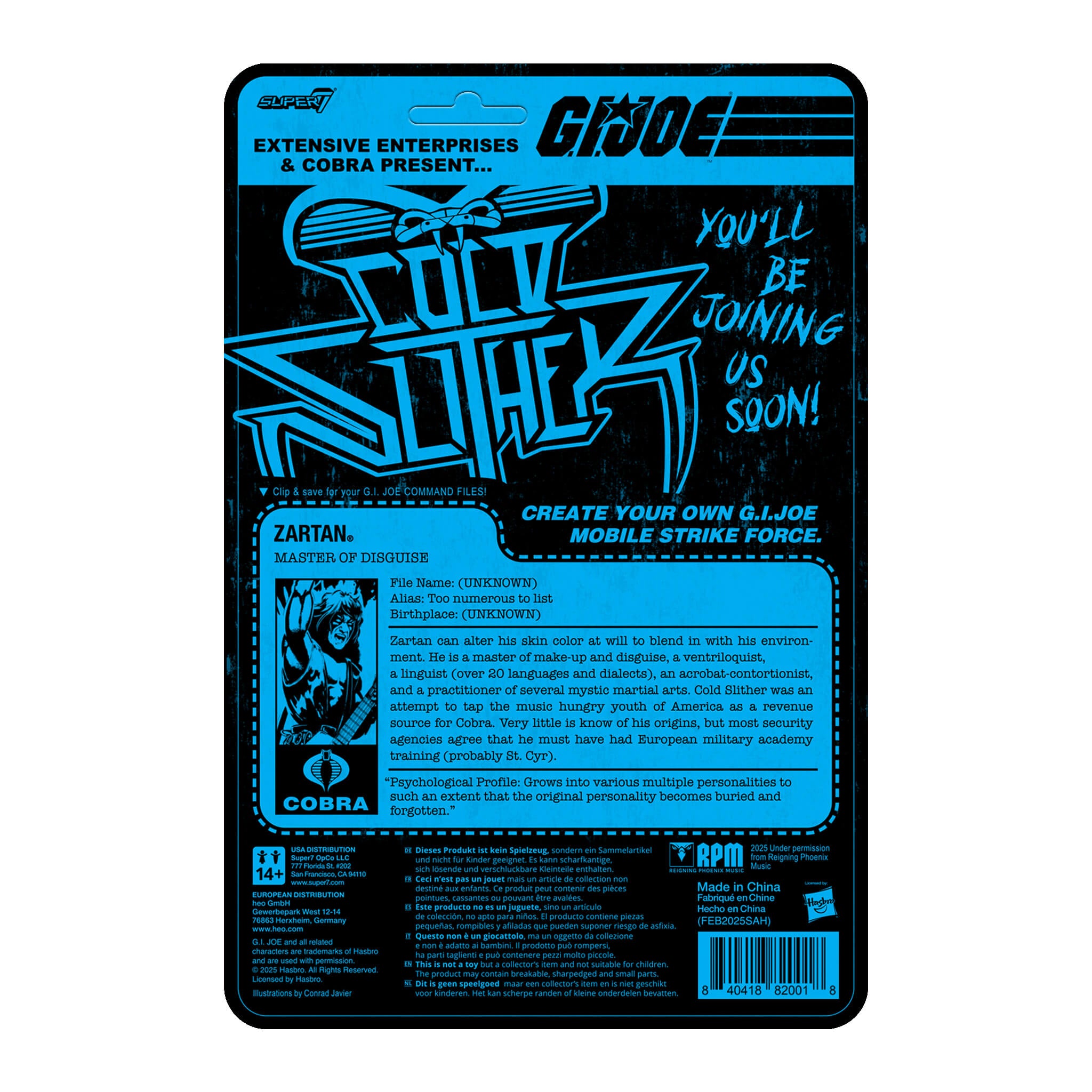 G.I. Joe ReAction+ - Cold Slither (45 Adaptor Box Set (Cartoon Color))