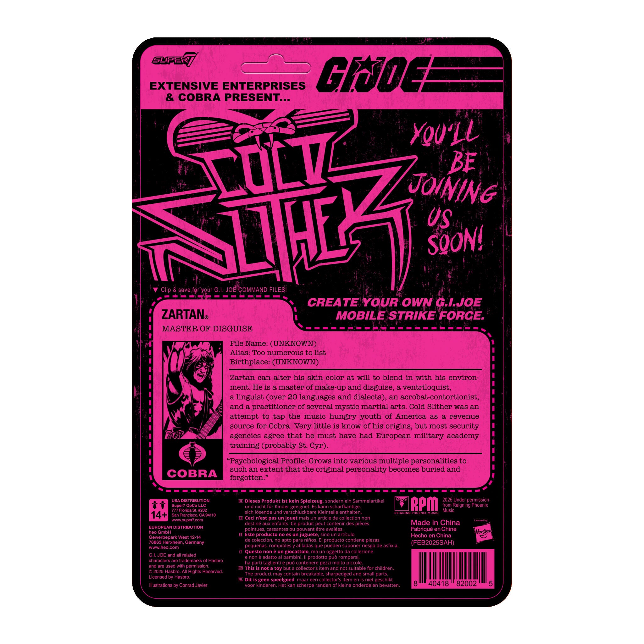 G.I. Joe ReAction+ - Cold Slither (45 Adaptor Box Set (Zebra))