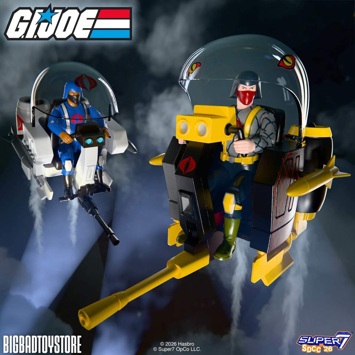 GI Joe Cobra figures in flight pods with bubble canopies