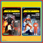 Micronauts ReAction Wave 4 Phobos and Time Traveler (Translucent Orange) action figures in packaging