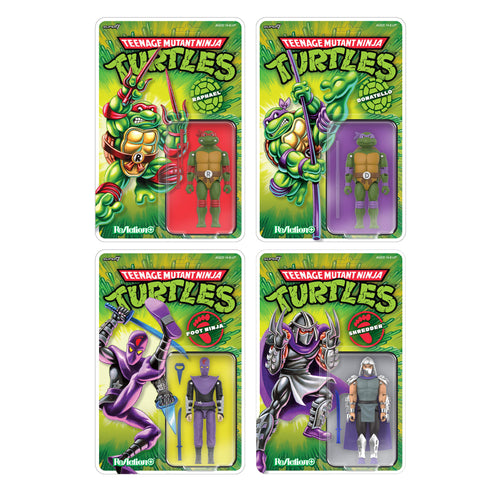 Teenage Mutant Ninja Turtles ReAction+ Wave 01 - Donatello, Raphael, Shredder & Foot Ninja