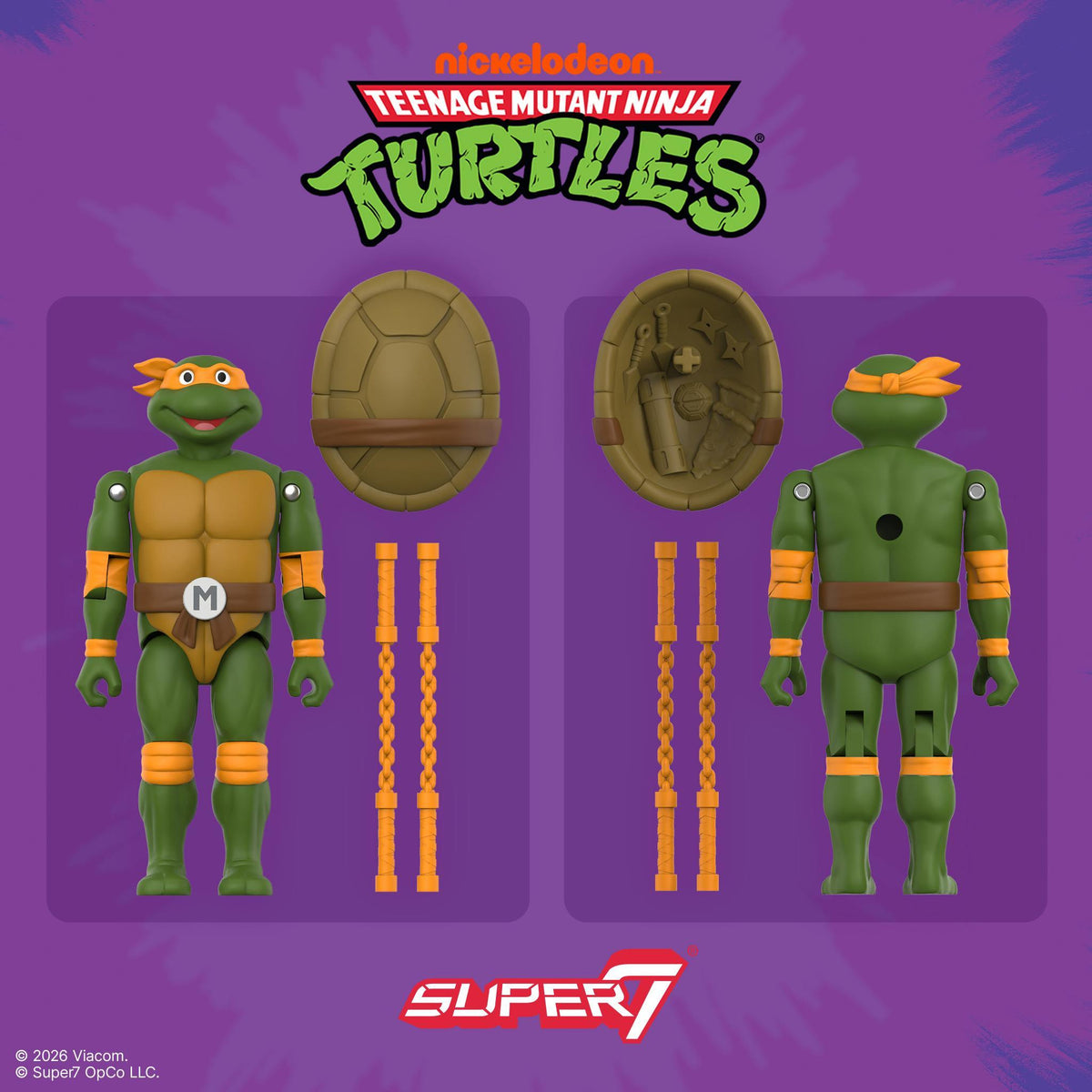 Teenage Mutant Ninja Turtles ReAction+ Wave 02 - Leonardo, Michelangelo, Bebop & Rocksteady