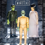 Universal Monsters ReAction Wave 2 figures of Frankenstein, The Mummy, and Bride of Frankenstein