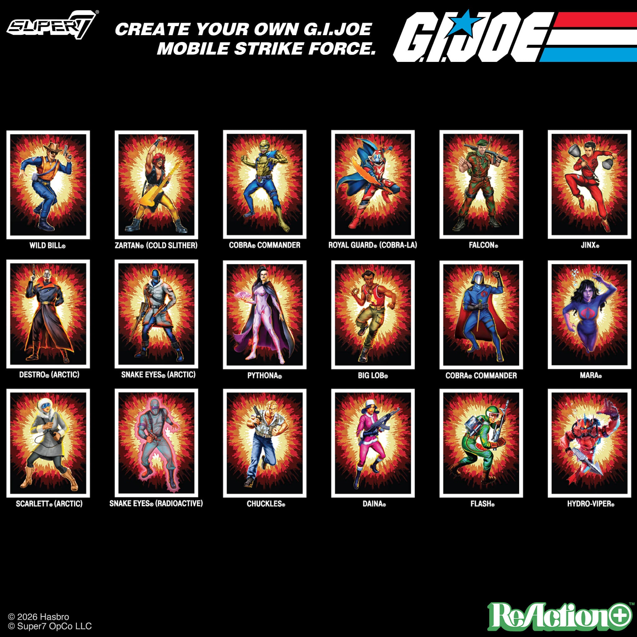 G.I. Joe ReAction+ Wave 07 - Chuckles, Flash, Hydro Viper & Daina