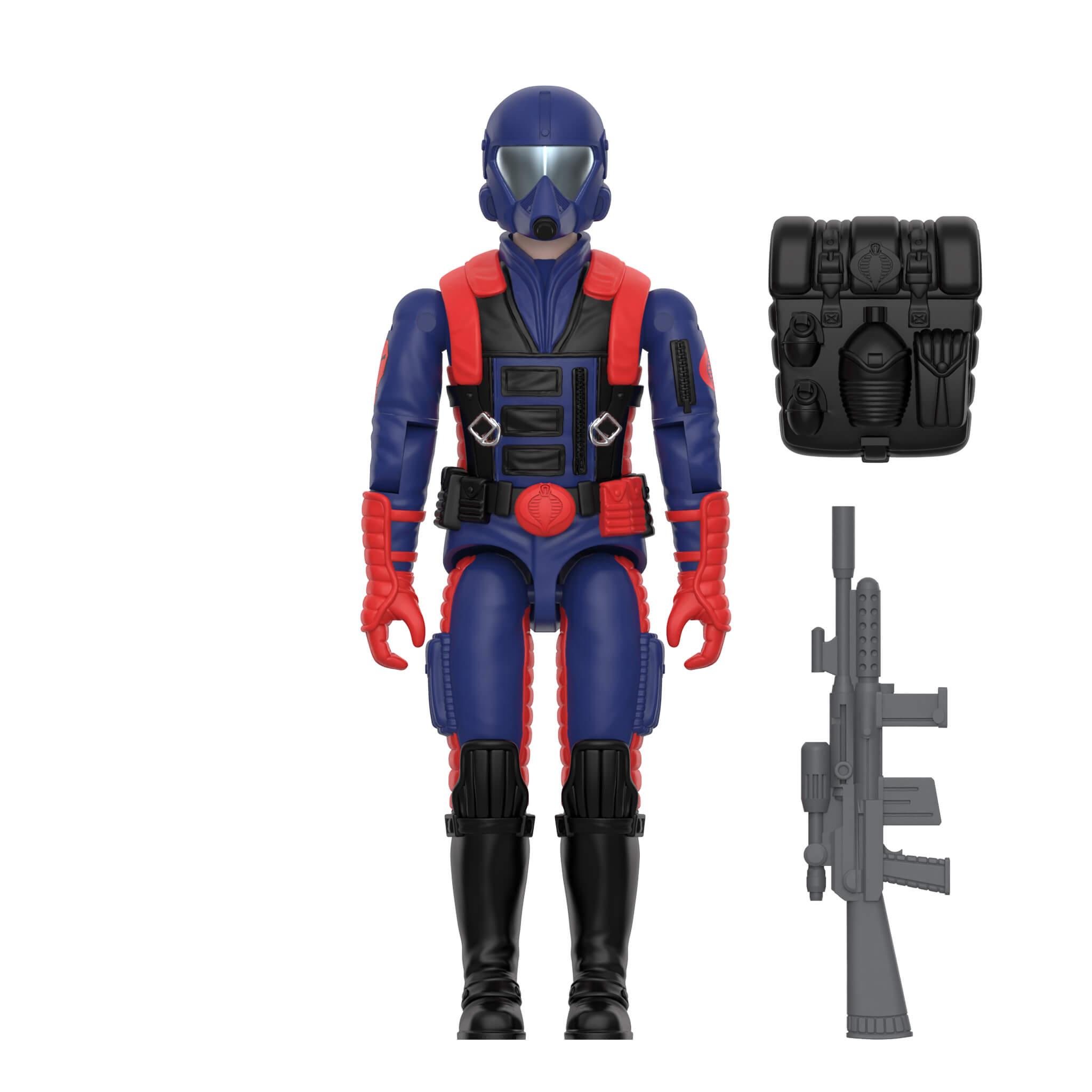Cobra Viper Gunner ReAction figure from G.I. Joe ReAction Wave 9, with backpack and rifle