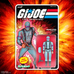 Snake Eyes from G I Joe ReAction+ Wave 06 in blister packaging with red glow crystal poison variant