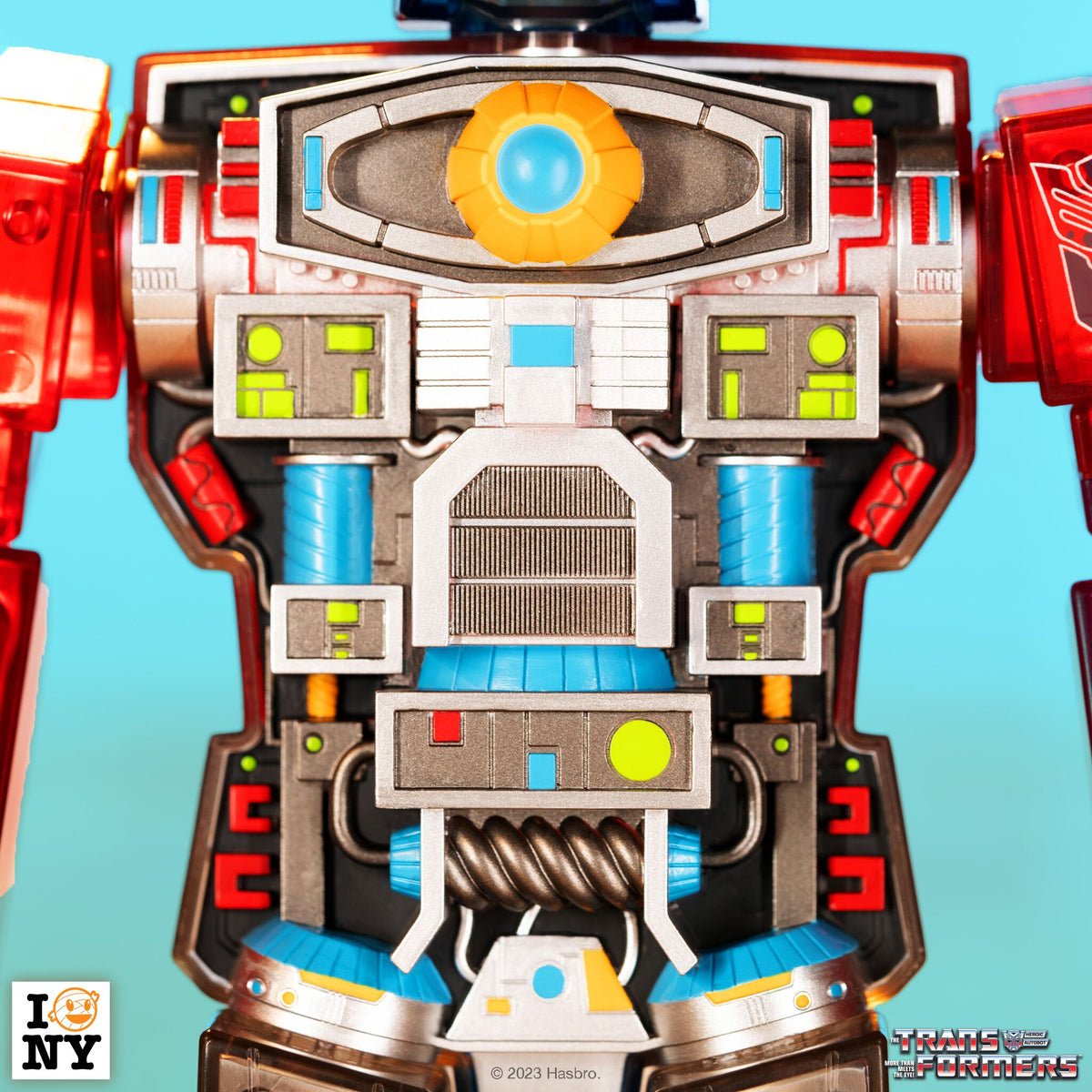 Cyborg Transformer Transformers Super Cyborg - Optimus Prime (Clear Red / Blue) – Super7