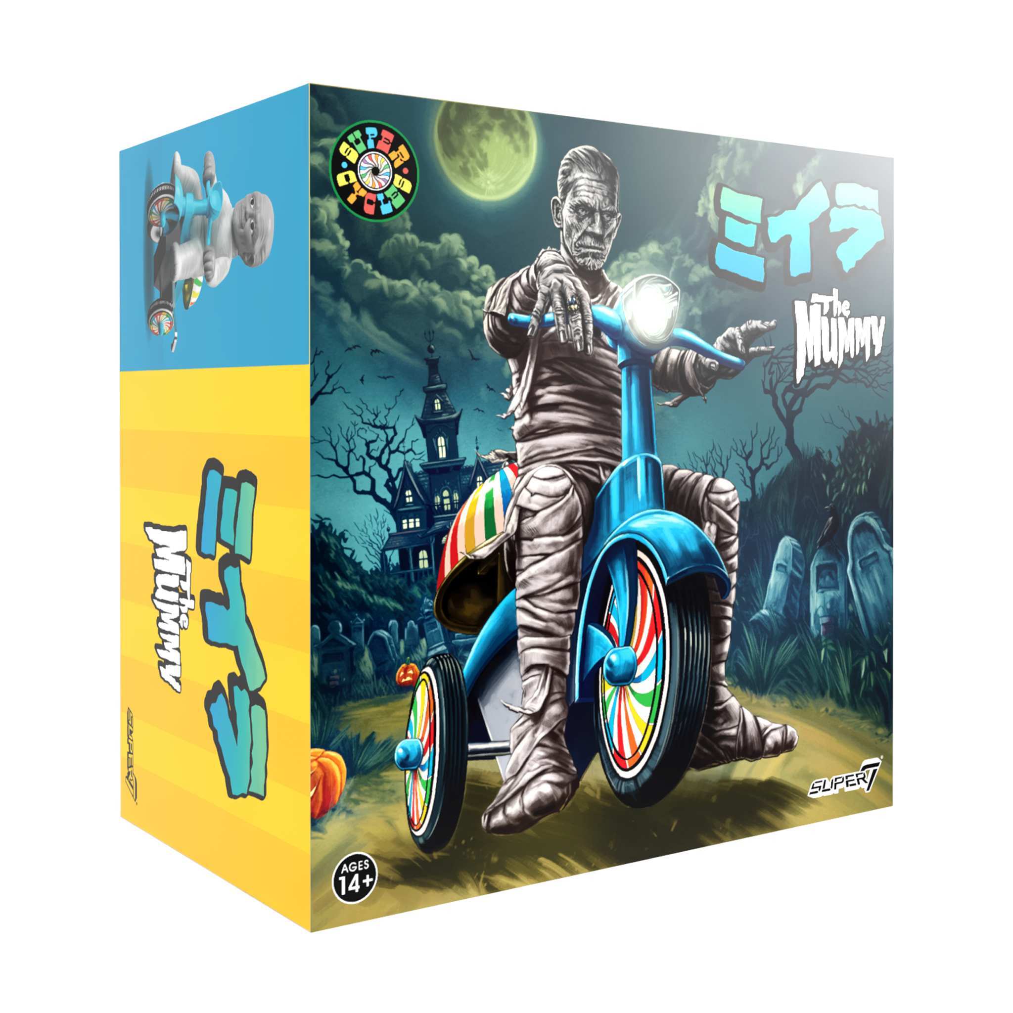 Universal Monsters Super Cycles - The Mummy  (Light Grey w/ Blue Trike)