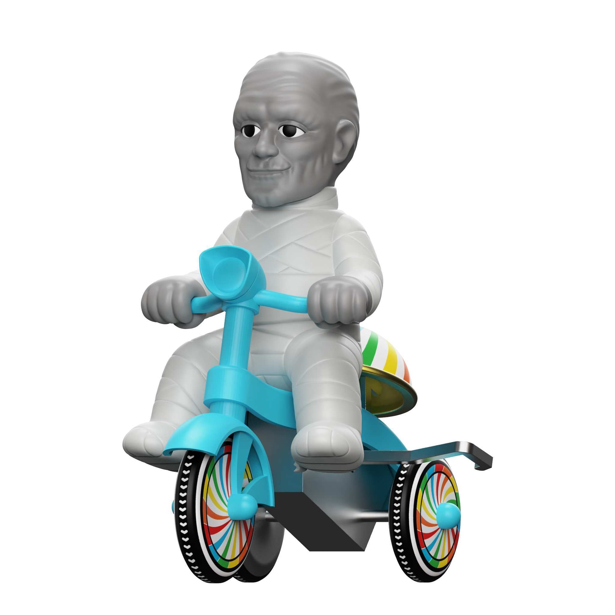 Universal Monsters Super Cycles - The Mummy  (Light Grey w/ Blue Trike)
