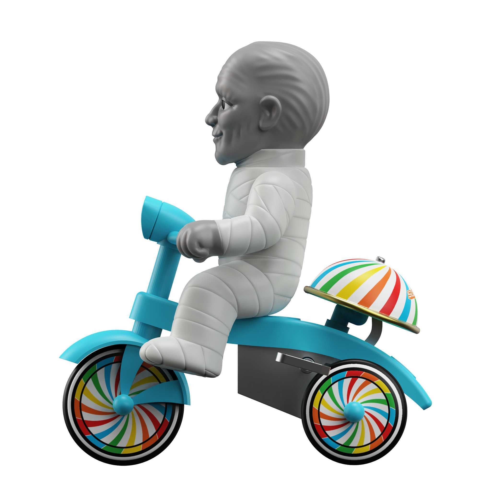Universal Monsters Super Cycles - The Mummy  (Light Grey w/ Blue Trike)