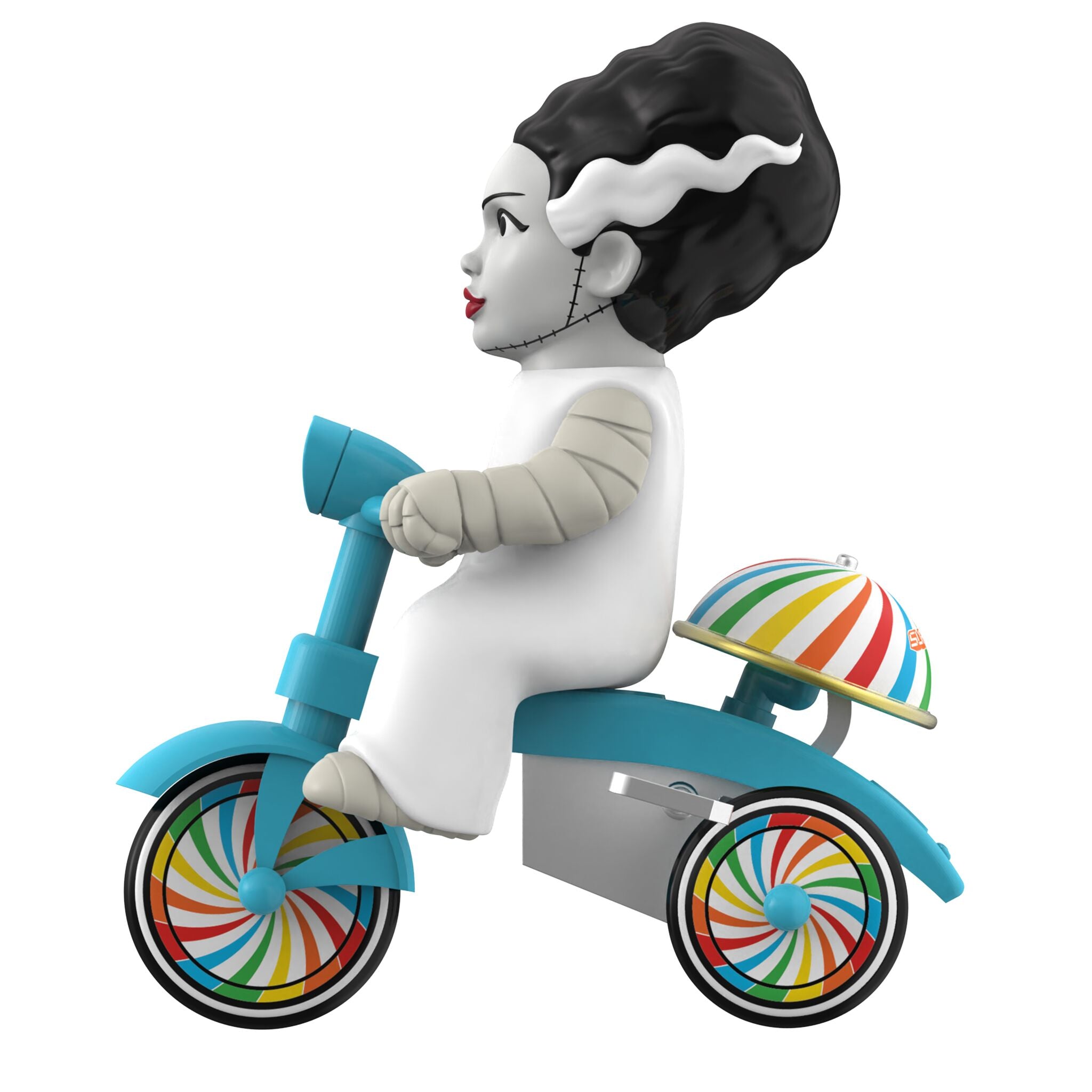 Universal Monsters Super Cycles - Bride of Frankenstein (White w/ Blue Trike)