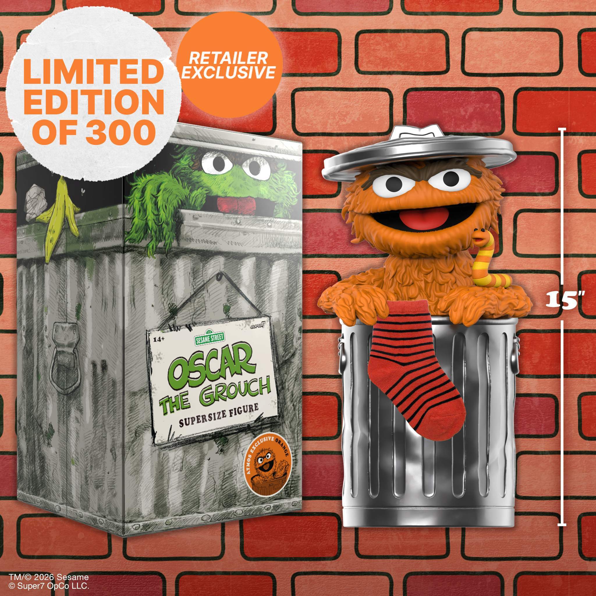 Sesame Street SuperSize Vinyl Oscar The Grouch - Oscar The Grouch (Orange)