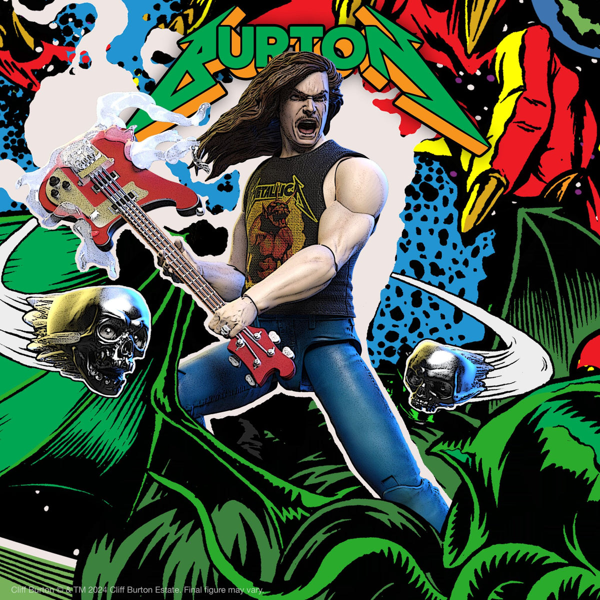 Super7 Ultimates Cliff Burton ( Superhero Poster ) Action Figure Super7 Ultimates Cliff Burton ( Superhero Poster ) Action Figure