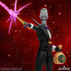 Poker-Face action figure against a starry red space backdrop with cape and colorful wand accessory