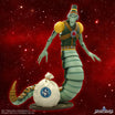 Copper Kidd Yes-Man and Poker-Face figures posed on a red cosmic backdrop with accessories