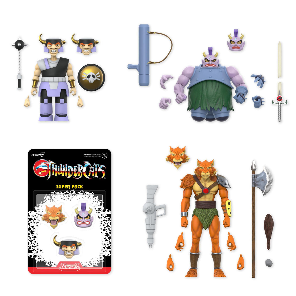 ThunderCats ULTIMATES! Wave 16 - Jackalman (Cartoon), Top-Spinner (Cartoon), Tug Mug & Super Pack!