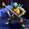 Leonardo action figure in a fighting stance, holding two katanas crossed in front of him