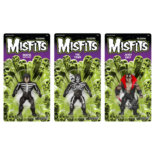 Misfits Vintage Figures Wave 01 - Danzig (Skeleton), Jerry Only, The F –  Super7