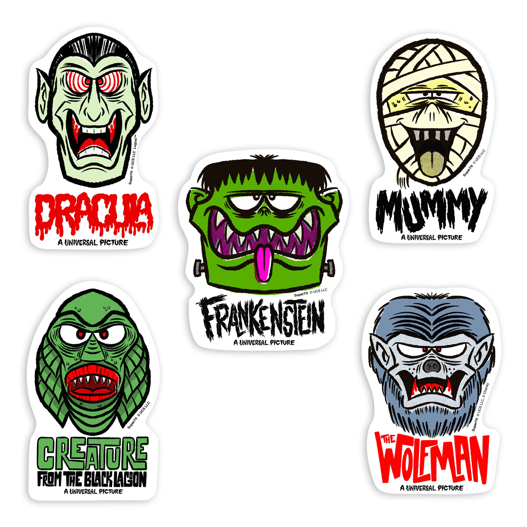 Universal Monsters Stickers - FreakyFaces Sticker Pack