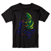 Colorful stylized Creature from the Black Lagoon graphic on a black Universal Monsters T shirt.
