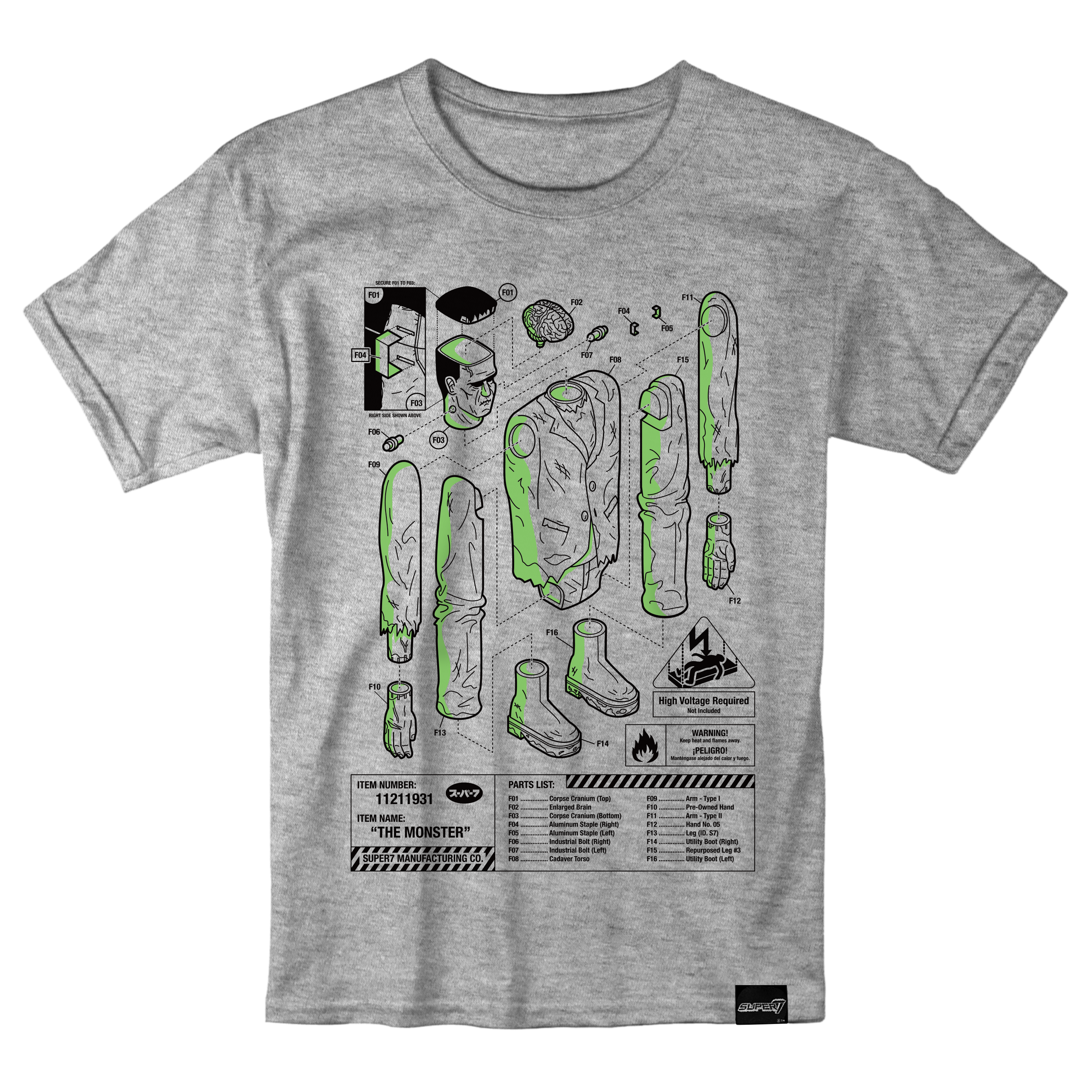 Universal Monsters T-Shirt - Frankenstein Instructions