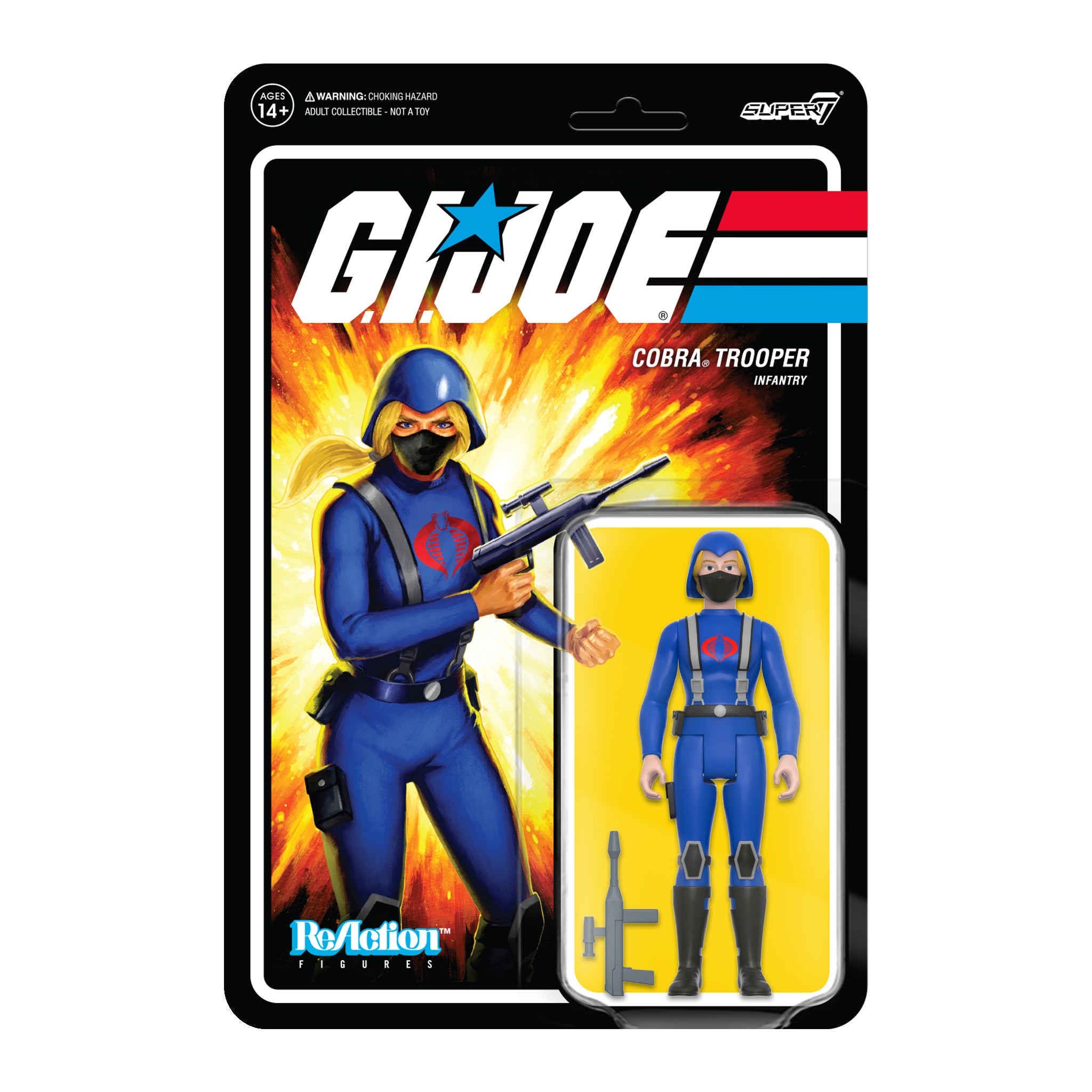 G.I. Joe ReAction Wave 4 - Cobra Female Trooper Long Blonde Hair (Pink)