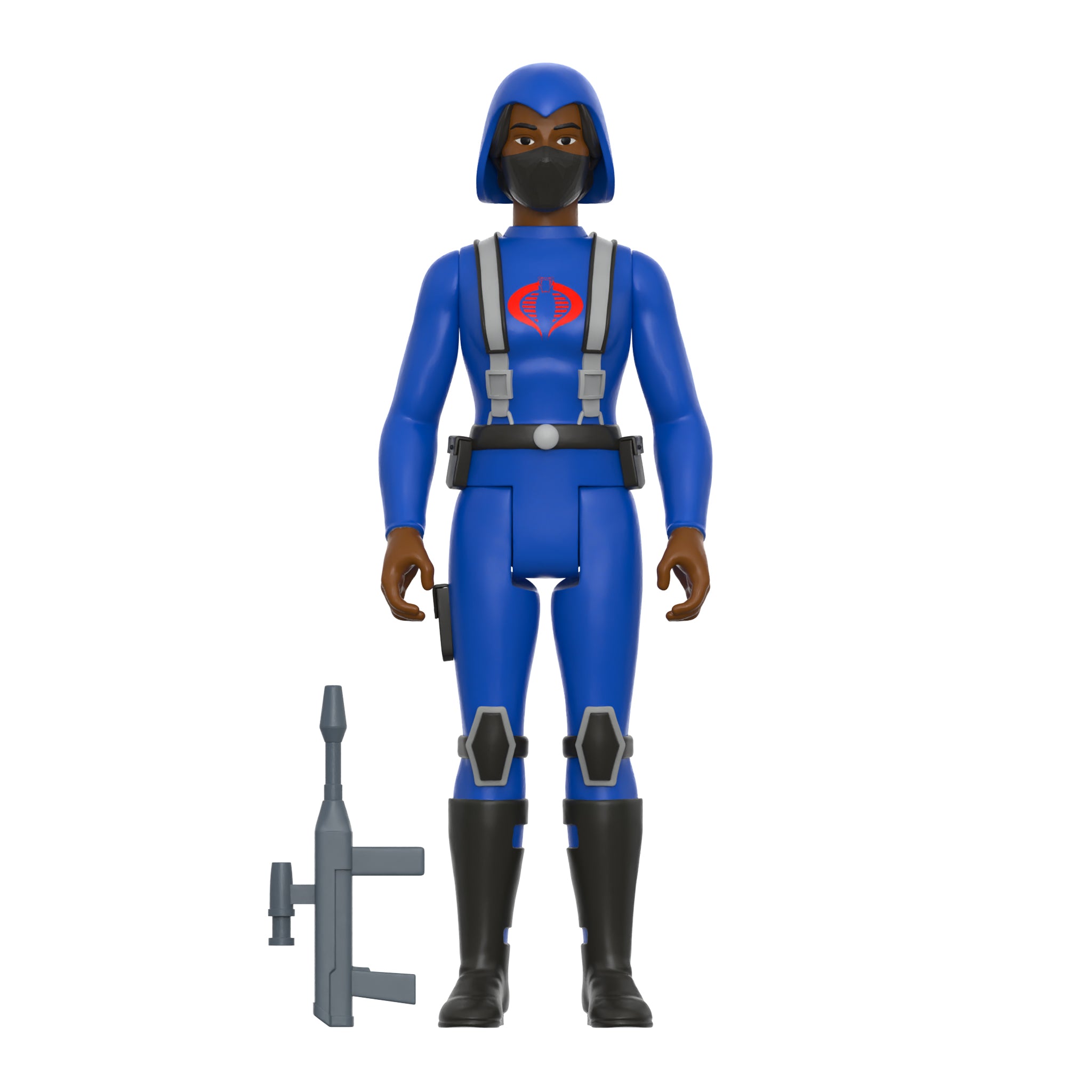 G.I. Joe ReAction Wave 4 - Cobra Female Trooper Long Black Hair (Dk Brown)