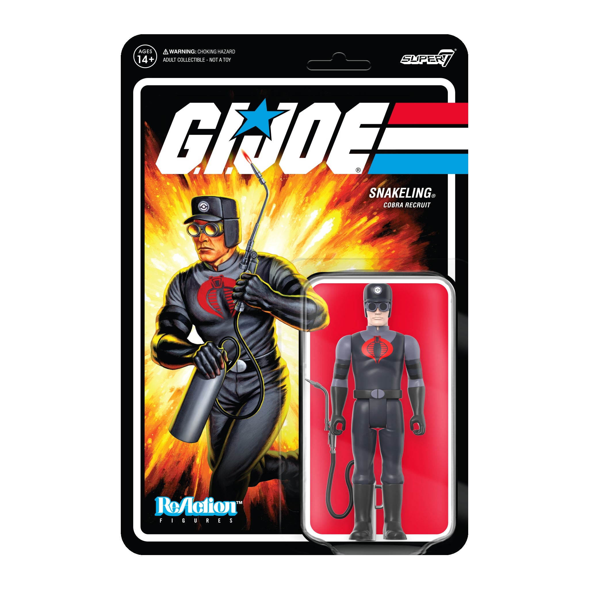 G.I. Joe ReAction Figures Wave 3 - Cobra Snakeling Factory Worker Clean-Shaven (Pink)