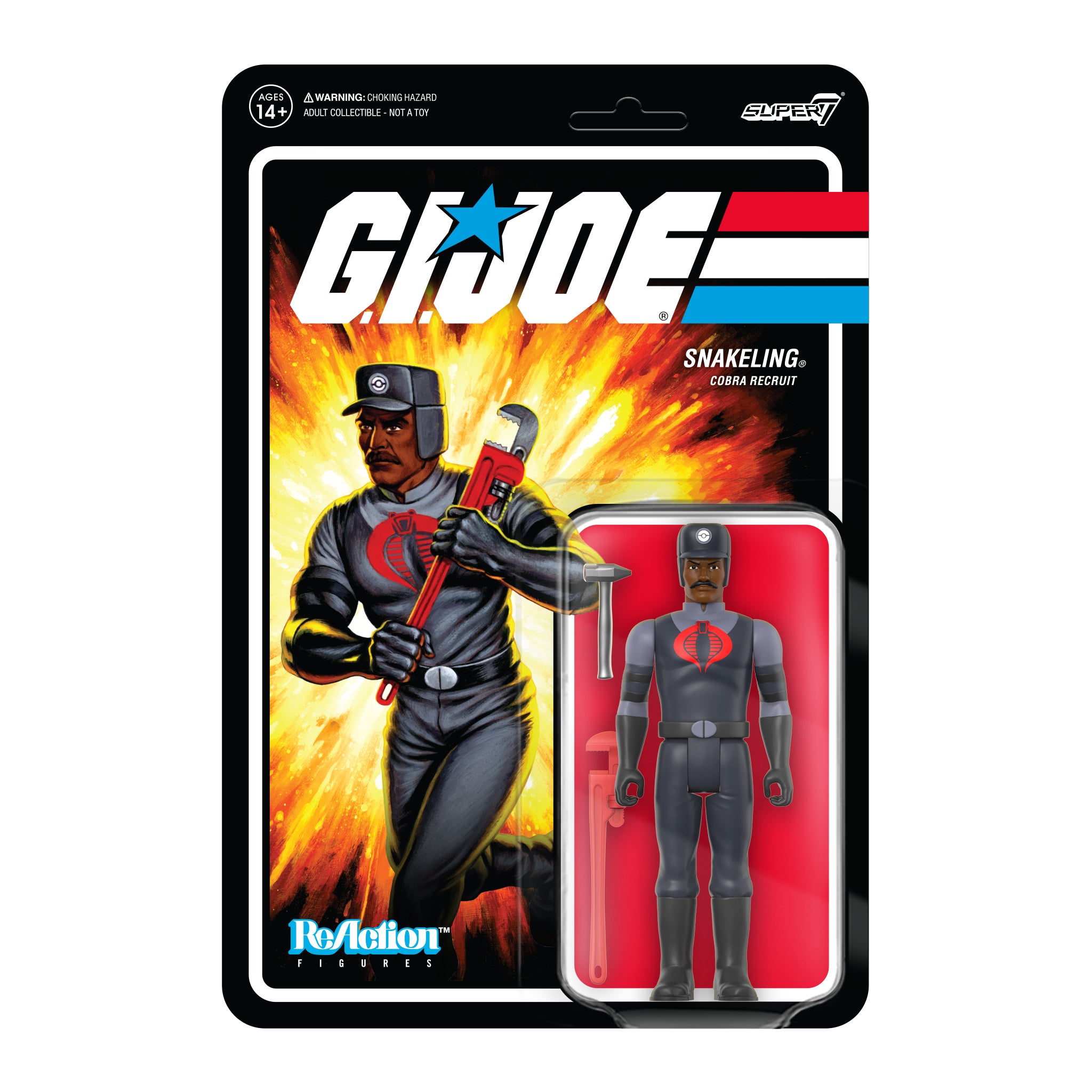 G.I. Joe ReAction Figures Wave 3 - Cobra Snakeling Factory Worker Mustache (Brown)