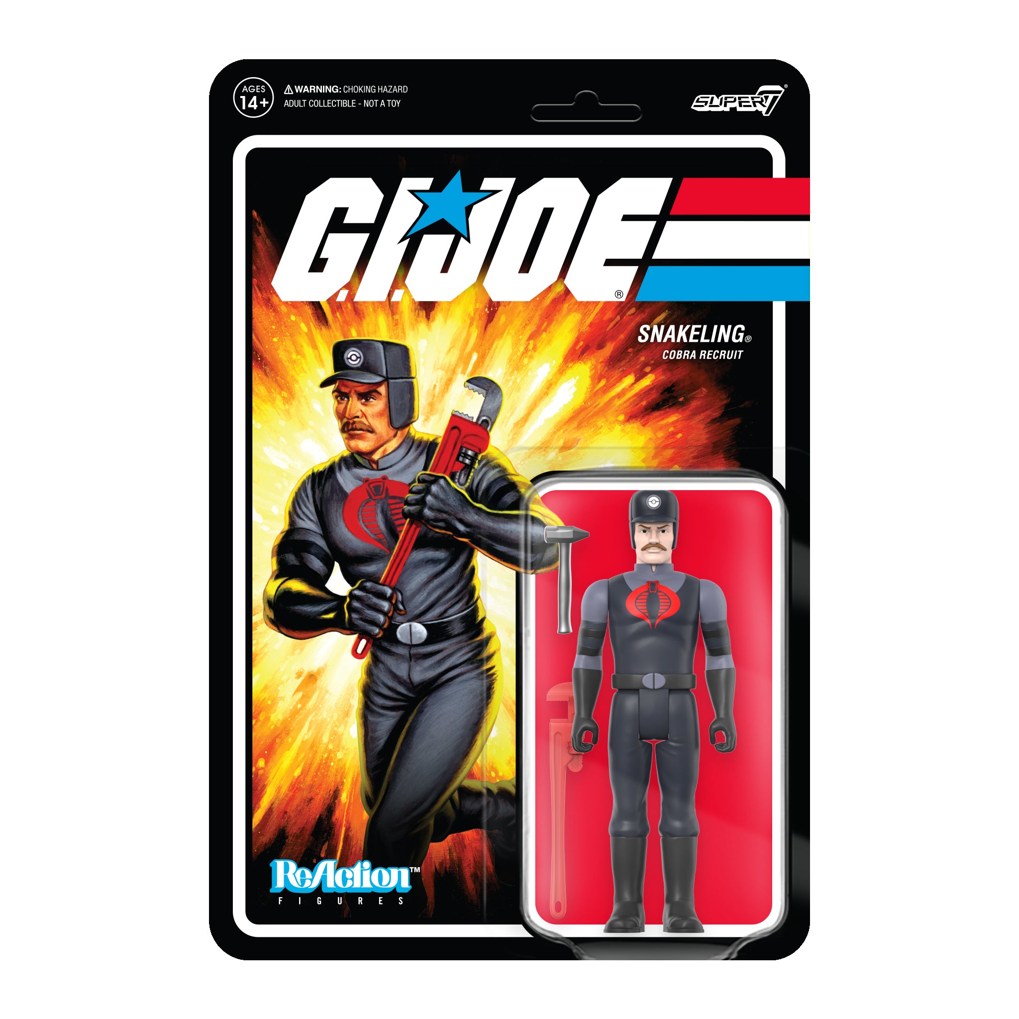 G.I. Joe ReAction Figures Wave 3 - Cobra Snakeling Factory Worker Mustache (Pink)