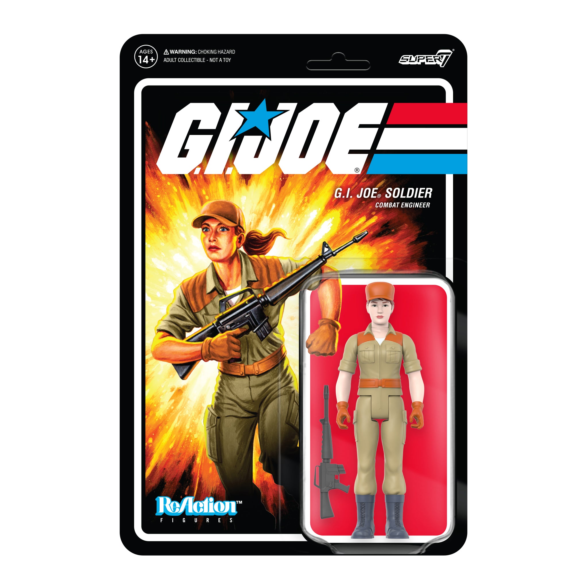 G.I. Joe ReAction Figures Wave 3 - Female Combat Engineer Ponytail Hair (Pink)