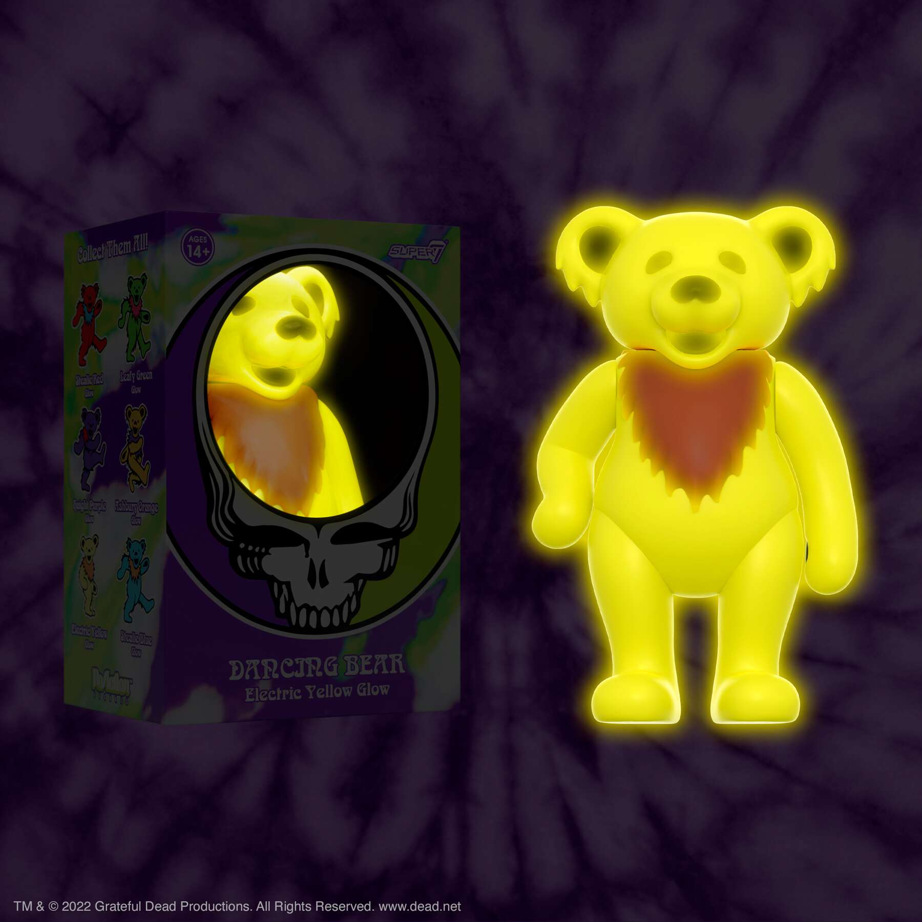 Grateful Dead ReAction Figure - Dancing Bear Glow (Electric Yellow)