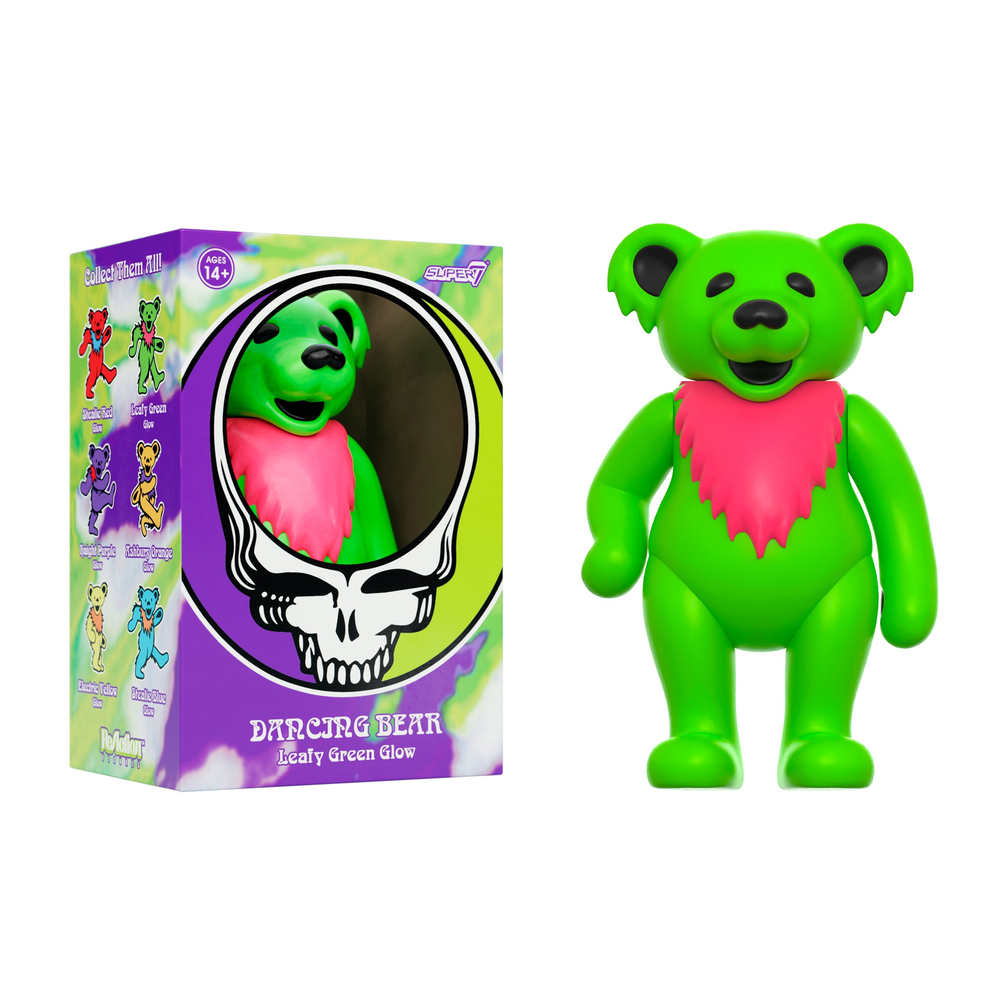 Grateful Dead ReAction Figure - Dancing Bear Glow (Leafy Green)