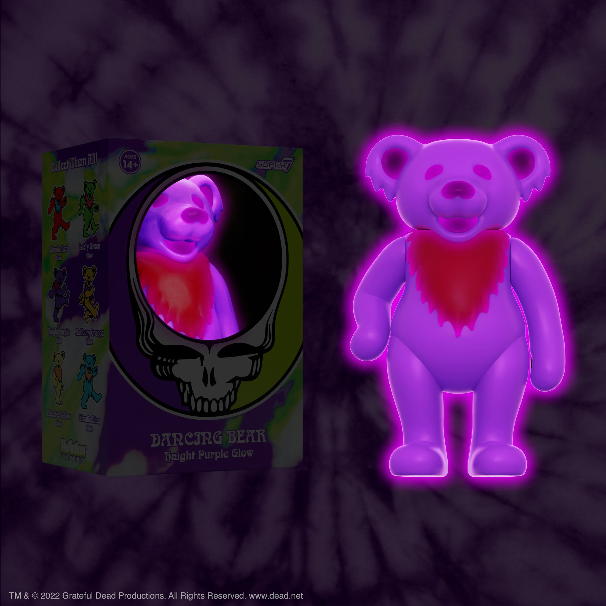 Grateful Dead ReAction Figure - Dancing Bear Glow (Haight Purple)