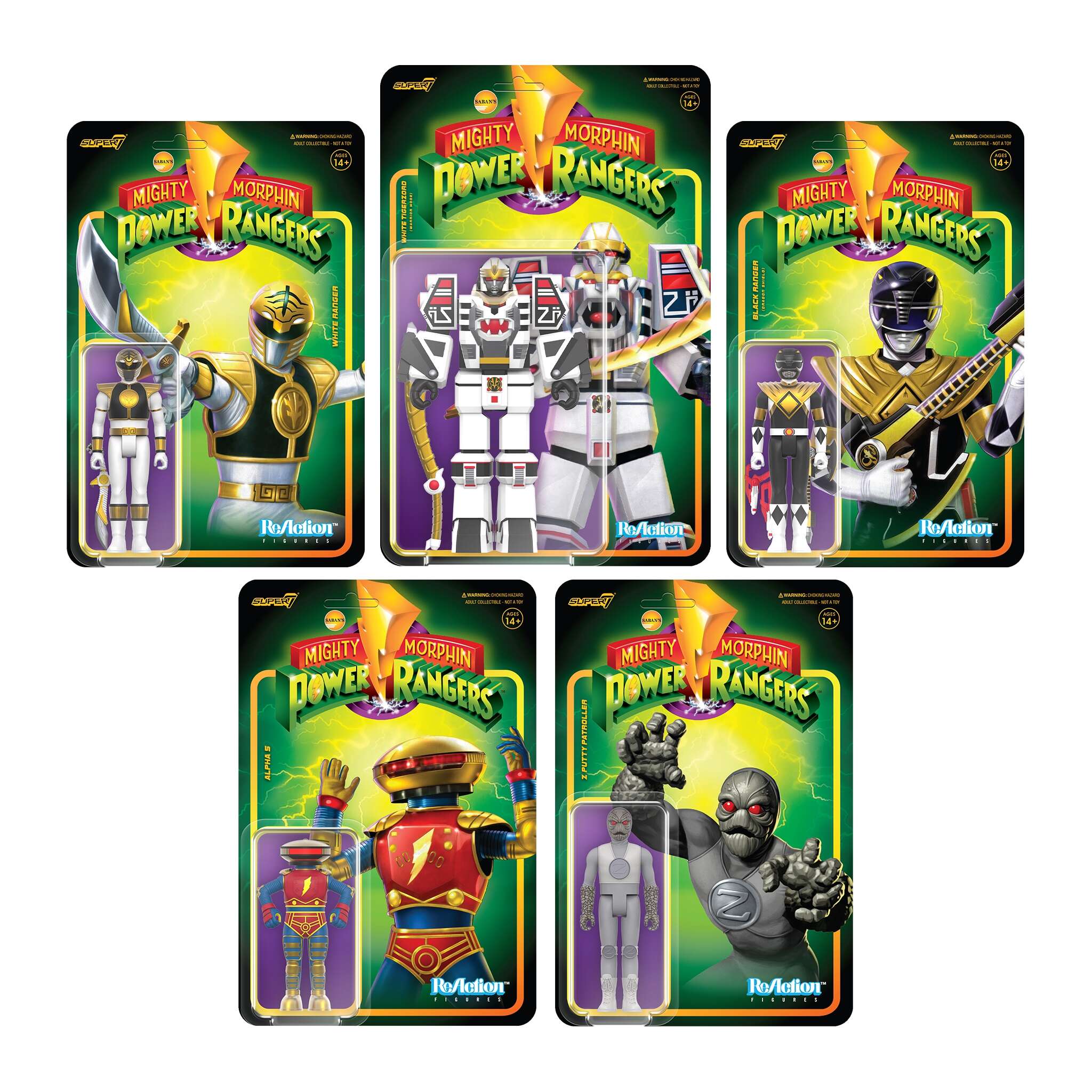 Mighty Morphin Power Rangers ReAction Figures Wave 4 - Set of 5