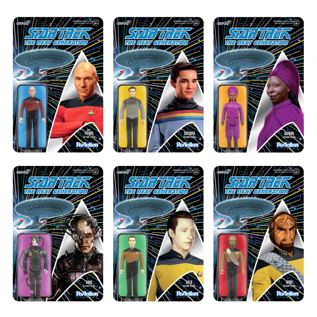 Star Trek: The Next Generation Wave 1 6 Figure Set – Super7