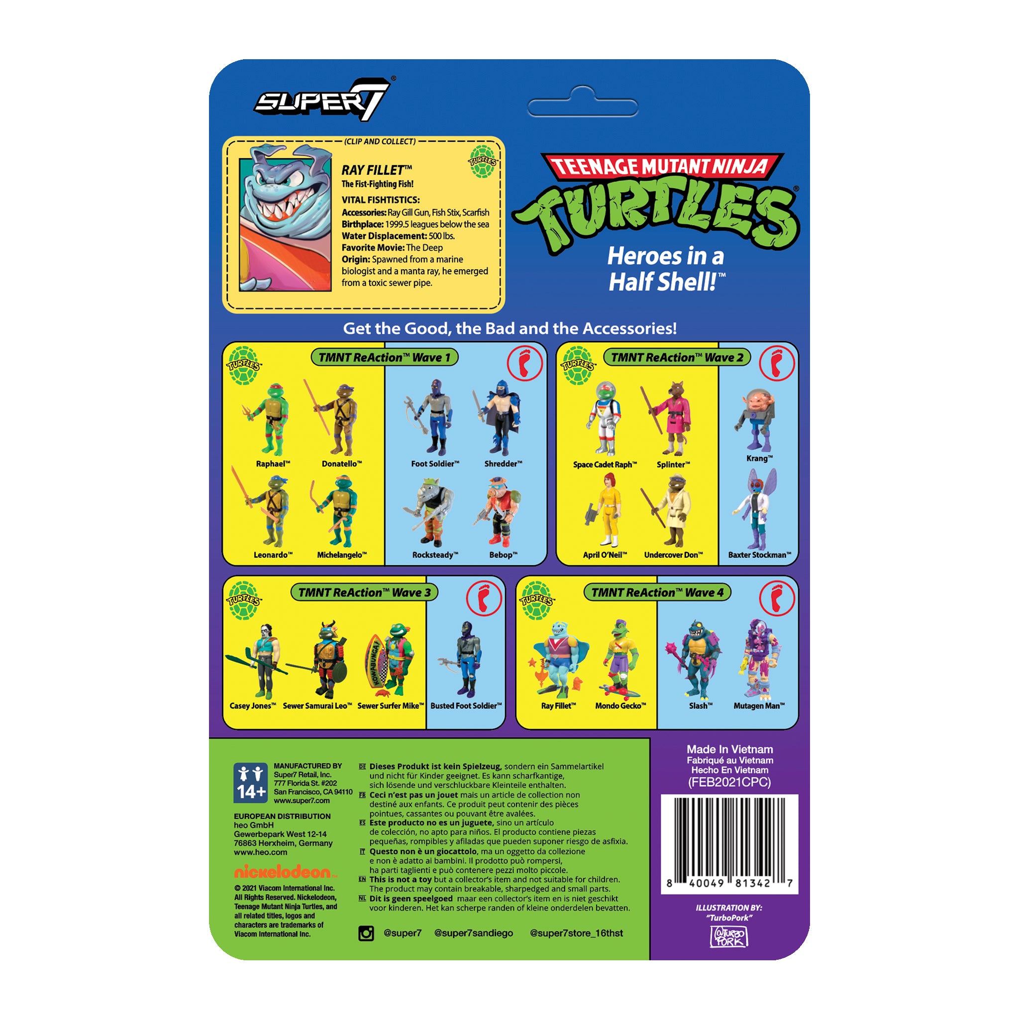 Teenage Mutant Ninja Turtles ReAction Figure Wave 4  - Ray Fillet