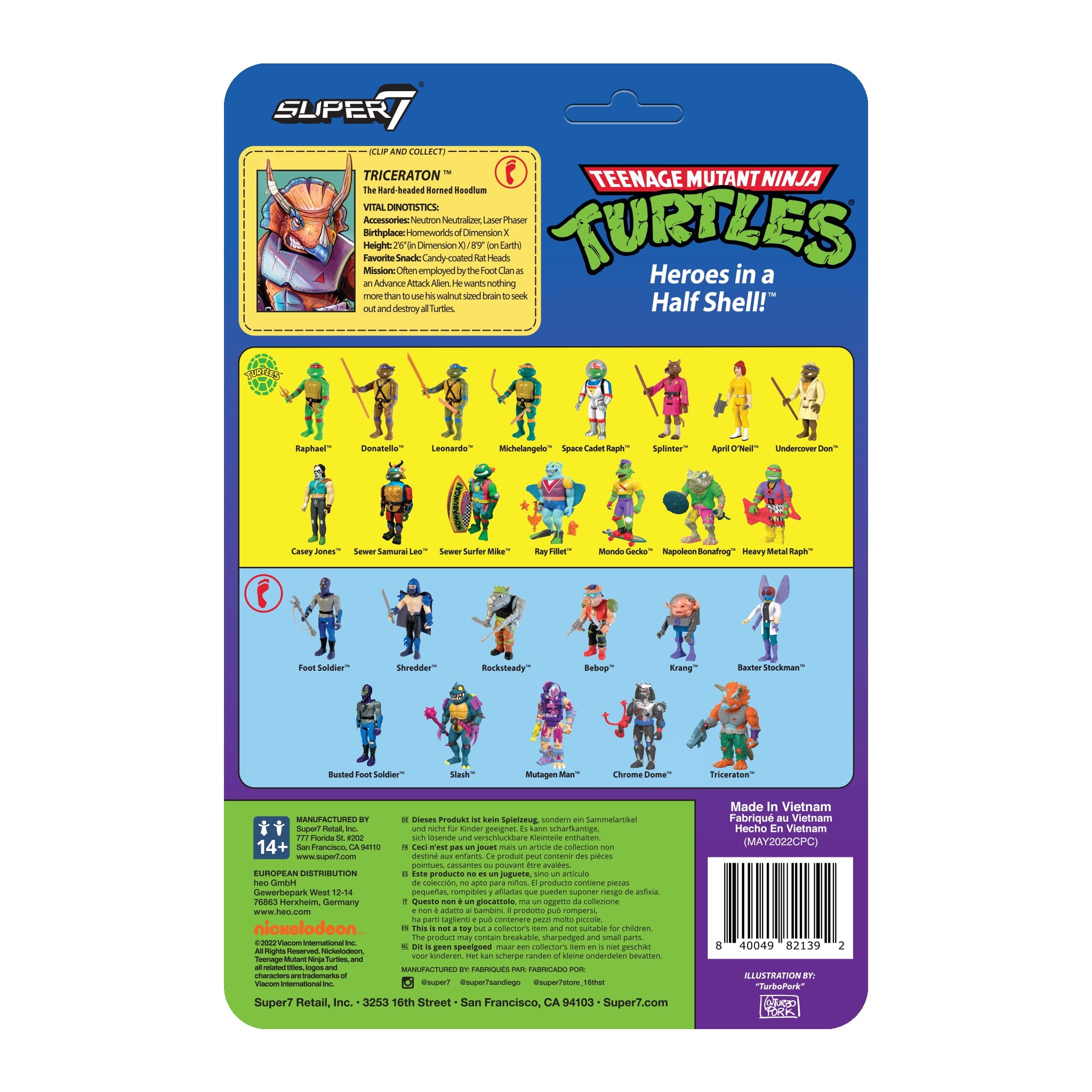 Teenage Mutant Ninja Turtles ReAction Wave 6 - Triceraton